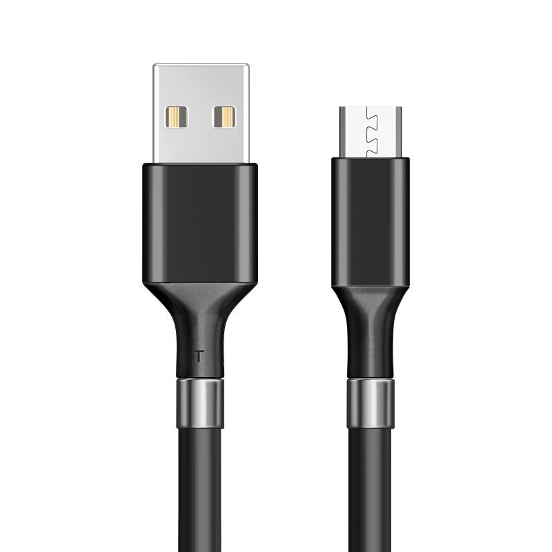 CABLE MAGNETICO ENROLLABLE PK01 MICRO USB 1,8M NEGRO