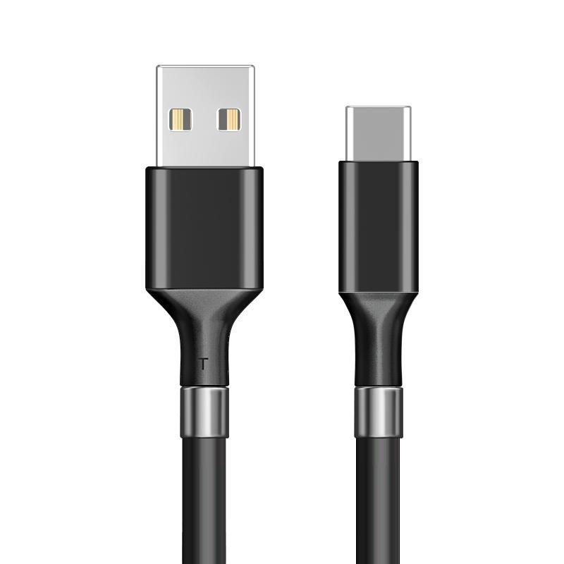 CABLE MAGNETICO ENROLLABLE PK01 USB-C 1,8M NEGRO